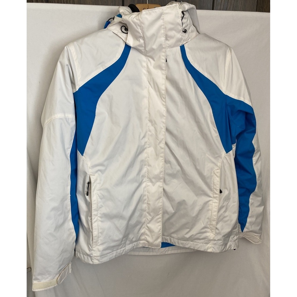 Columbia Interchange Women's White Blue Size XL Winter Coat Fleece Jacket Blue - Picture 11 of 13